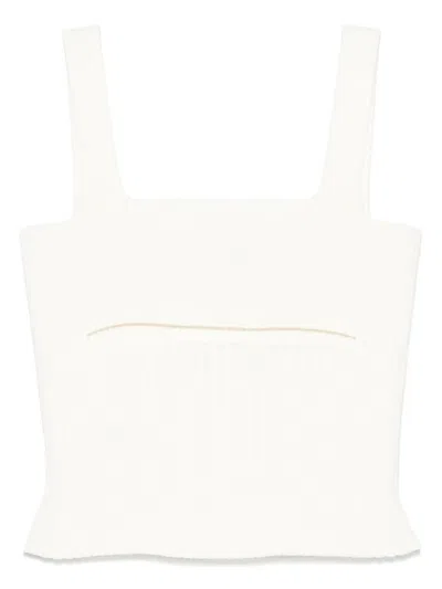 Nude Ribbed Tank Top In Neutrals