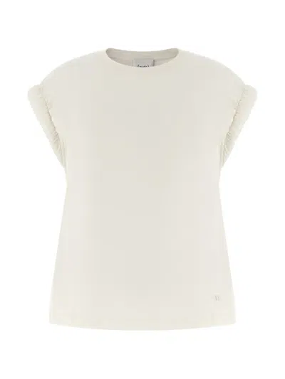 Nude Curled Sleeve T-shirt In Neutral