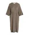 Nude Beige Knit Long Dress In Brown