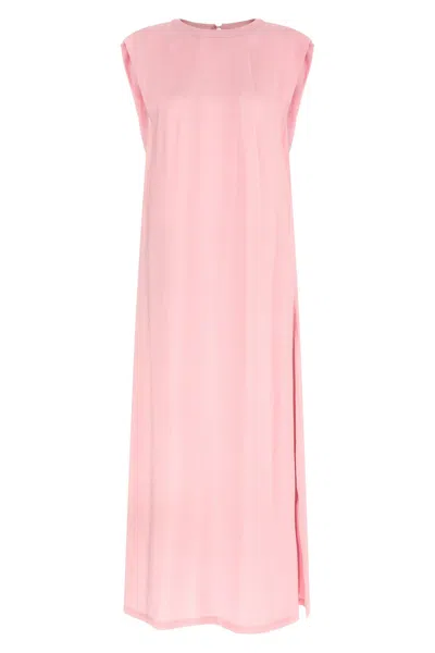 Nude Round-neck Sleeveless Dress In Brown