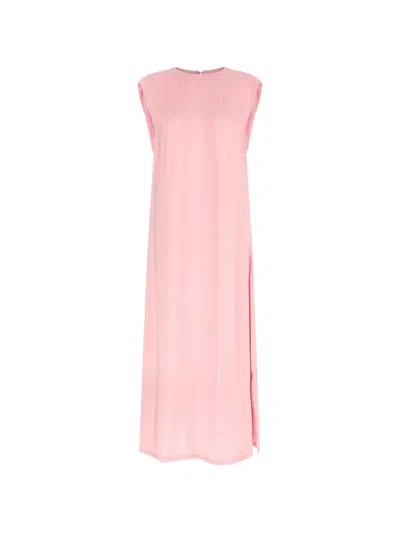 Nude Round-neck Sleeveless Dress In Brown