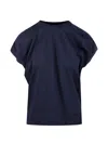 Nude Ruched T-shirt In Metallic