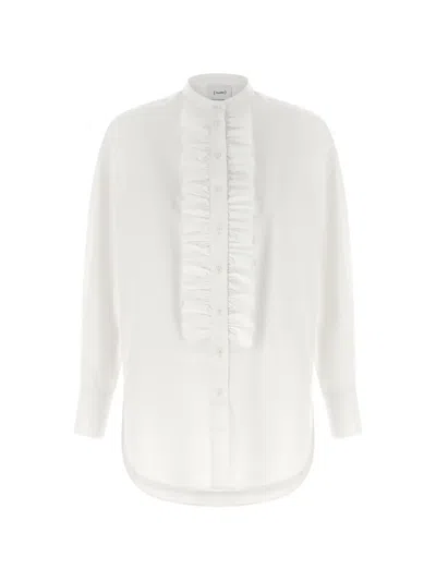 Nude Ruches Shirt In White