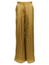 Nude Light Green Satin Pants In Green