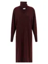 Nude Scarf Dress In Burgundy