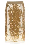Nude Midi Sequin-embellished Skirt