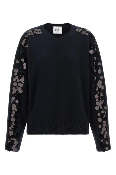 Nude Sequin Sweater In Blu