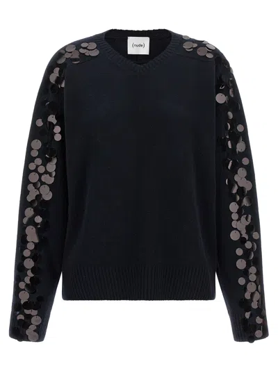 Nude Sequin Sweater In Blue