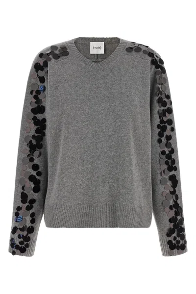 Nude Sequin Sweater In Grigio
