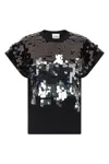 Nude Sequin T-shirt In Black