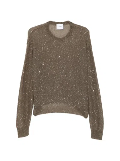 Nude Sequin-embellished Mohair Sweater In Brown