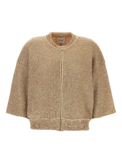 Nude Sequinned Cardigan In Beige