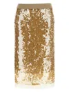 Nude Midi Sequin-embellished Skirt In Neutrals