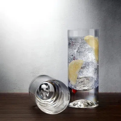 Nude Shade Set Of 4 Lead Free Crystal High Ball Glasses 10.99 Oz. In Clear