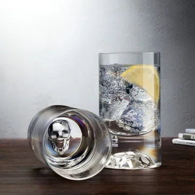 Nude Shade Set Of 4 Lead Free Crystal Low Ball Glasses 9.81 Oz. In Clear