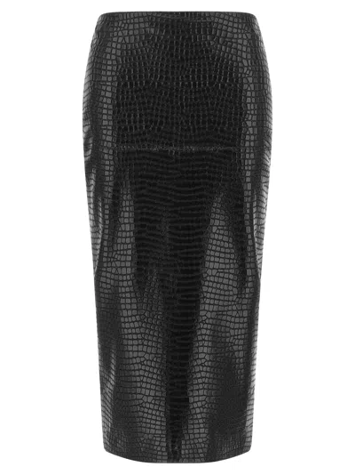 Nude Sheath Skirt In Black