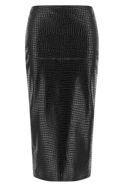 Nude Sheath Skirt In Black