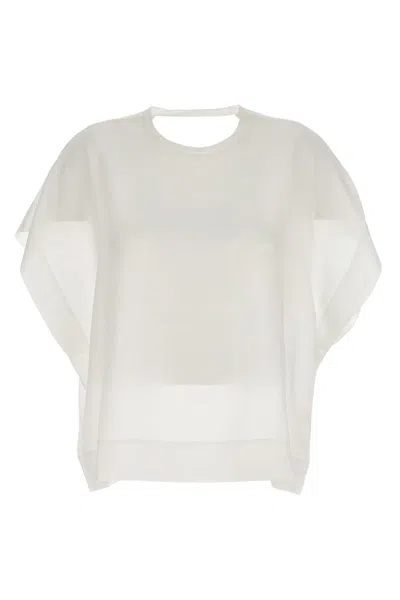 Nude Silk Bloshirt In White
