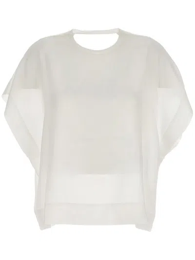 Nude White Silk Bloshirt