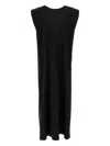 Nude Draped Tie Closure Maxi Dress In Black