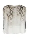 Nude Sleeveless T-shirt With Round Neck