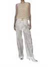 Nude Spray Painted Pants In White In White