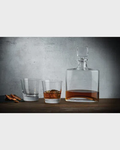 Nude Square & Rocks V Gift Set - Whisky Bottle & 2 Tumblers Gift Set In Transparent