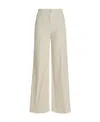 Nude High-waisted Stretch Cotton Wide Leg Jeans In White