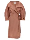 NUDE STRIPED CHEMISIER DRESS DRESSES PINK