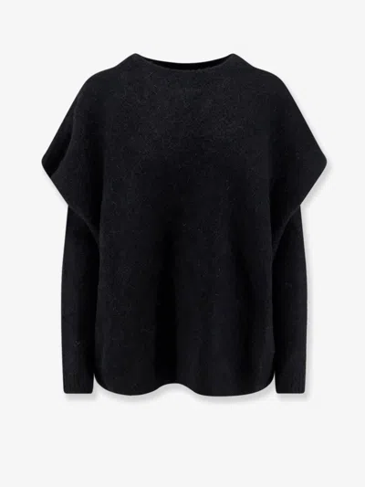 Nude Sweater With Detachable Sleeves In Black