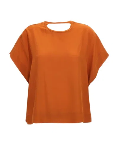Nude Silk Bloshirt Shirt And Blouse Orange
