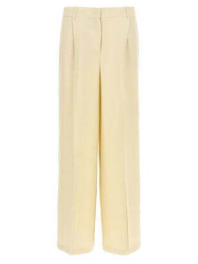 Nude Textured Trousers In Beige