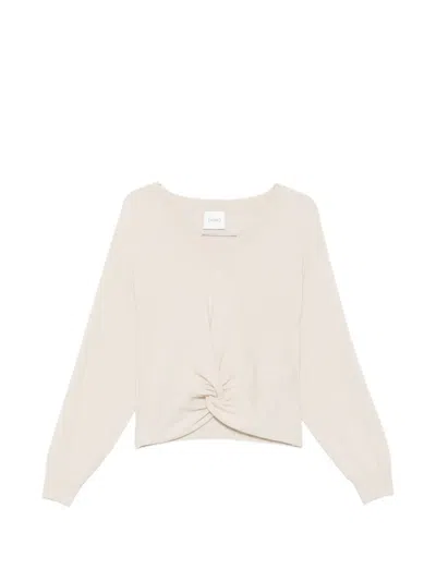 Nude Twist-detail V-neck Sweater In Neutral