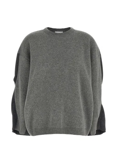 Nude Two-tone Oversized Wool-blend Sweater In Gray