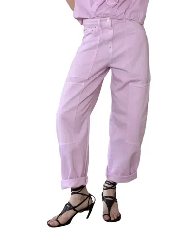 Nude Utility Cropped Denim Pant In Light Pink