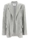 Nude Grey Velvet Blazer