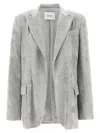 Nude Grey Velvet Blazer In Black