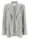 Nude Grey Velvet Blazer In Gray