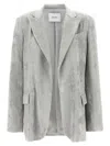 Nude Grey Velvet Blazer In Gray