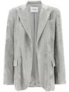 Nude Grey Velvet Blazer In Grey