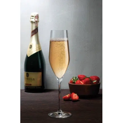 Nude Vinifera Set Of 2 Lead-free Crystal Champagne Glasses In Clear