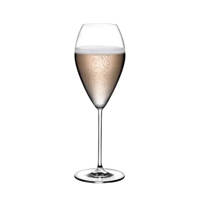 Nude Vintage Set Of 2 Lead Free Crystal Champagne Glasses Rounded 12 Oz. In Clear