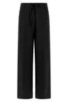 Nude Viscose Pants Wide Leg Belt Loops In Black