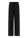 Nude Viscose Pants Wide Leg Belt Loops In Black