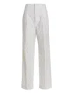 Nude White Visible Button Jeans In White