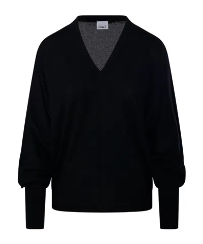Nude V-neck Sweater In Black