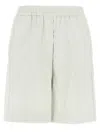 Nude Leather-effect Bermuda Shorts In White