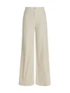 Nude High-waisted Stretch Cotton Wide Leg Jeans In White