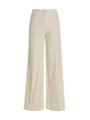 Nude High-waisted Stretch Cotton Wide Leg Jeans In White