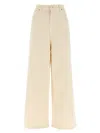 Nude High-waisted Wide Leg Jeans In Beige
